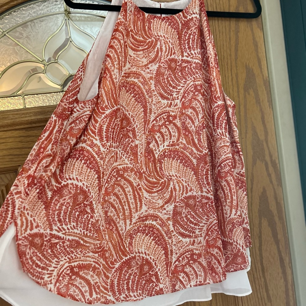 Violet & Claire ❤️- full lined, halter strap top, pretty muted reds- Size XL
